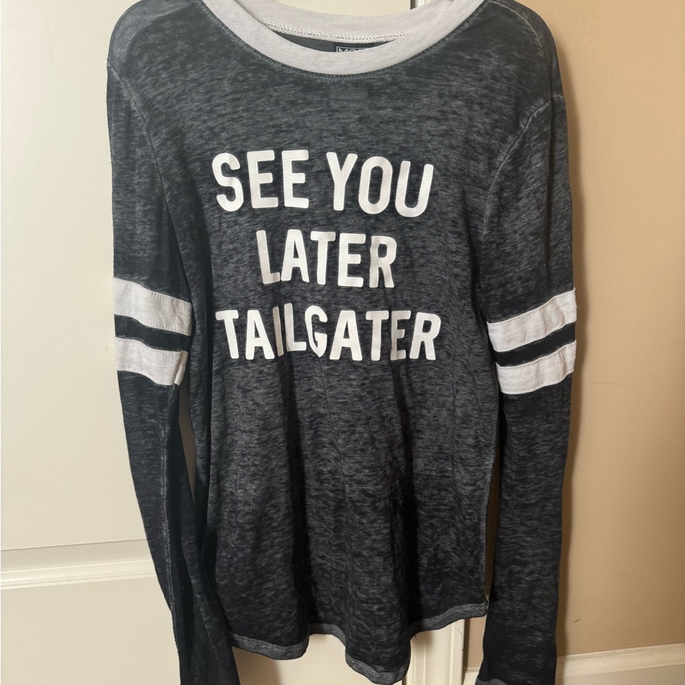 Modern Lux Dark Gray and White Long Sleeve Tee